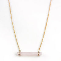 ClaudiaG Necklace Rose Quartz Cylinder Necklace