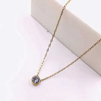 ClaudiaG Necklace Stainless Steel Gold Solitaire Necklace