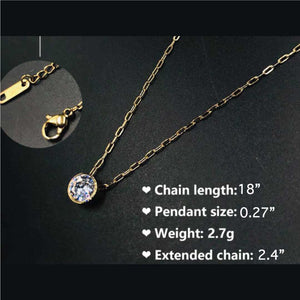 ClaudiaG Necklace Stainless Steel Gold Solitaire Necklace