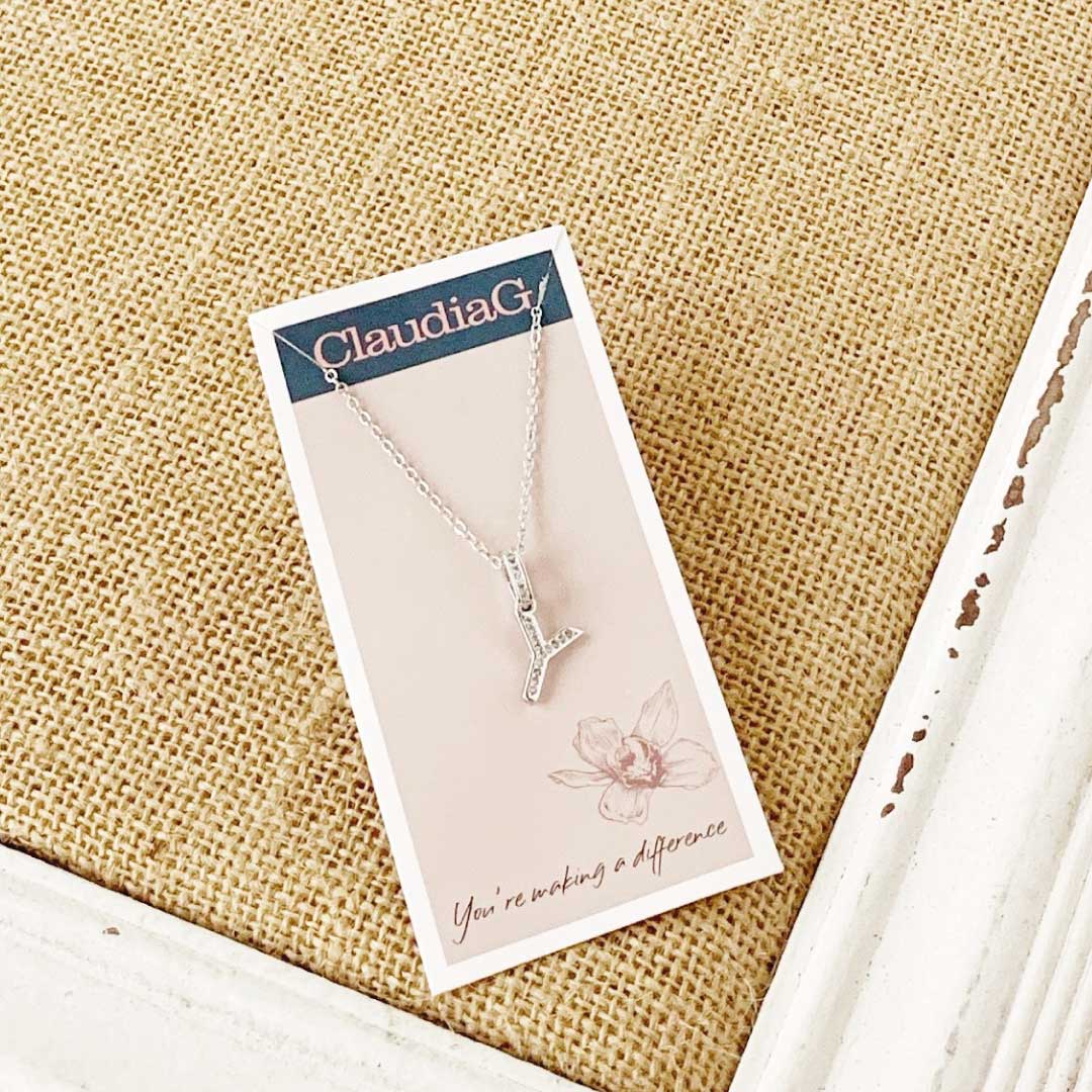 ClaudiaG Necklace Y Stainless Steel Letter Necklace