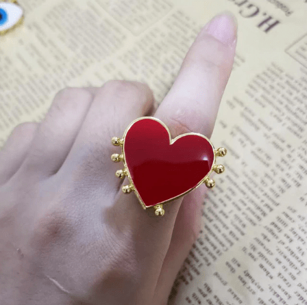 ClaudiaG Rings Red Heart Ring