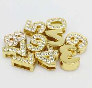 ClaudiaG Slider Collection 1 Pavé Numbers -Gold Charms