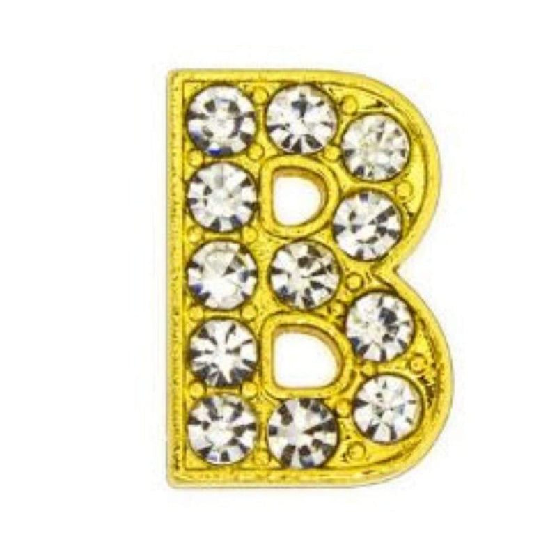 ClaudiaG Slider Collection B Pavé Letters -Gold Charms