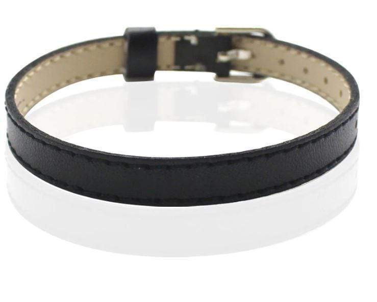 ClaudiaG Slider Collection Black Genuine Leather Slider Bracelet