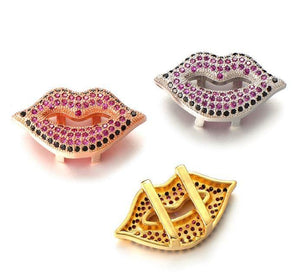 ClaudiaG Slider Collection Colored Stones Lips Charm