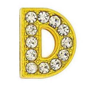 ClaudiaG Slider Collection D Pavé Letters -Gold Charms