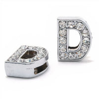 ClaudiaG Slider Collection D Pavé Letters -Silver Charms