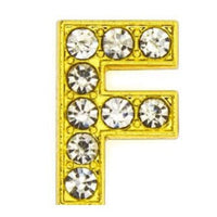 ClaudiaG Slider Collection F Pavé Letters -Gold Charms