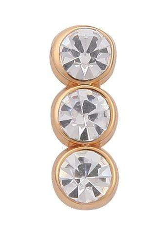 ClaudiaG Slider Collection Gold 3 Stones Charm