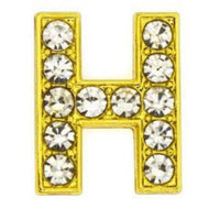 ClaudiaG Slider Collection H Pavé Letters -Gold Charms