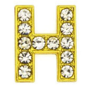 ClaudiaG Slider Collection H Pavé Letters -Gold Charms