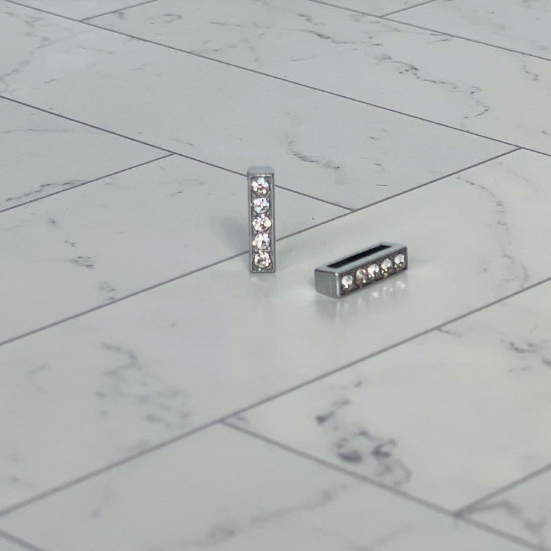 ClaudiaG Slider Collection I Pavé Letters -Silver Charms