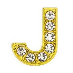 ClaudiaG Slider Collection J Pavé Letters -Gold Charms