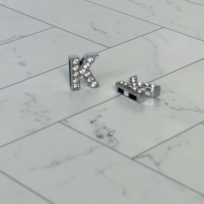 ClaudiaG Slider Collection K Pavé Letters -Silver Charms