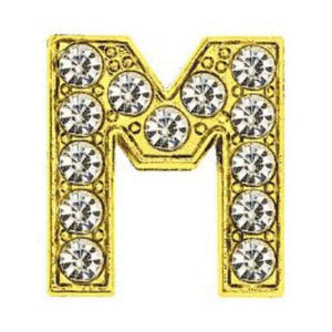 ClaudiaG Slider Collection M Pavé Letters -Gold Charms