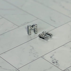 ClaudiaG Slider Collection M Pavé Letters -Silver Charms