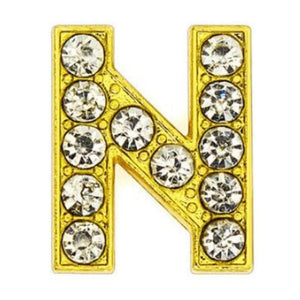 ClaudiaG Slider Collection N Pavé Letters -Gold Charms