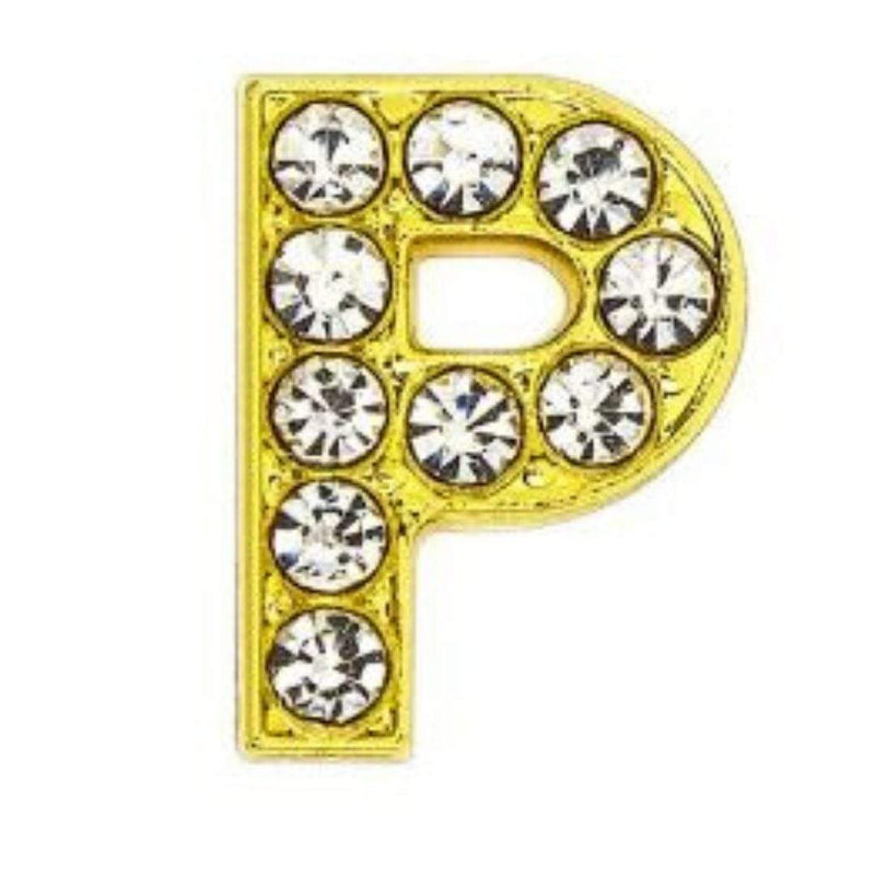 ClaudiaG Slider Collection P Pavé Letters -Gold Charms