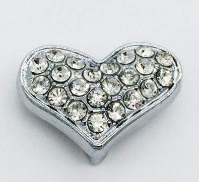ClaudiaG Slider Collection Pavé Heart -Silver Charm