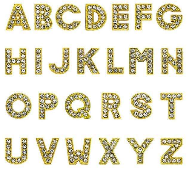 ClaudiaG Slider Collection Pavé Letters -Gold Charms