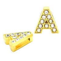 ClaudiaG Slider Collection Pavé Letters -Gold Charms