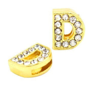 ClaudiaG Slider Collection Pavé Letters -Gold Charms