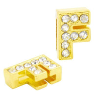 ClaudiaG Slider Collection Pavé Letters -Gold Charms