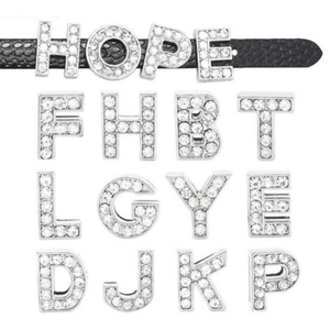 ClaudiaG Slider Collection Pavé Letters -Silver Charms