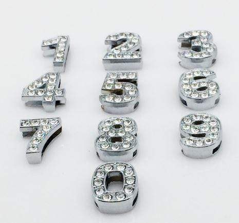 ClaudiaG Slider Collection Pavé Numbers -Silver Charms