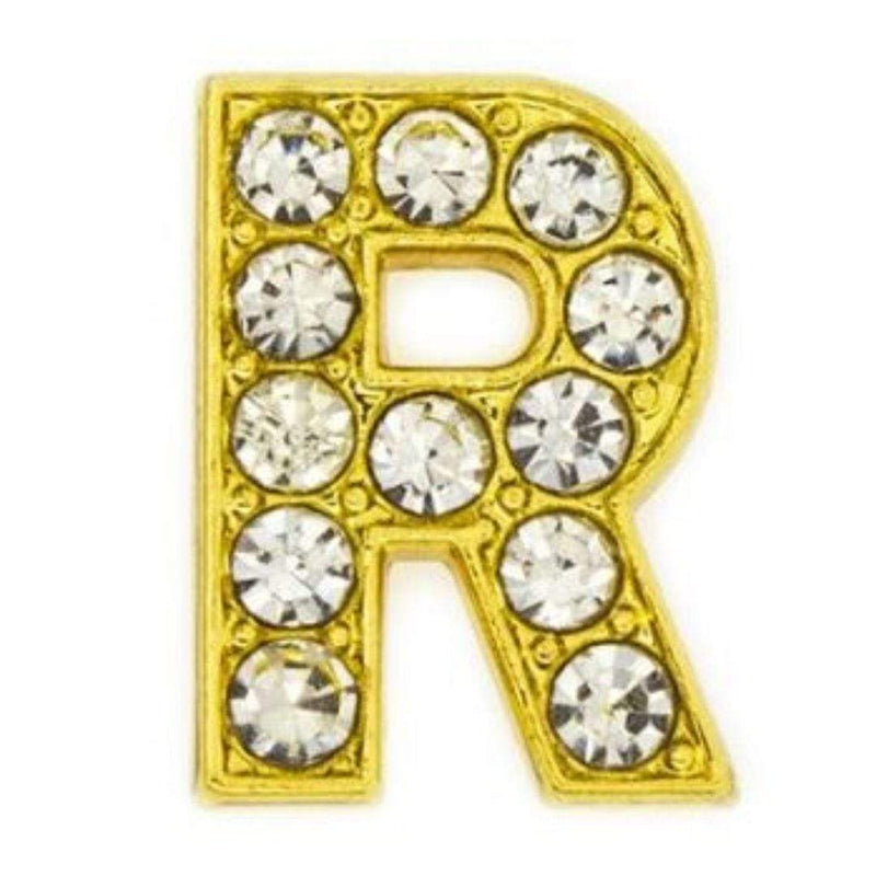 ClaudiaG Slider Collection R Pavé Letters -Gold Charms