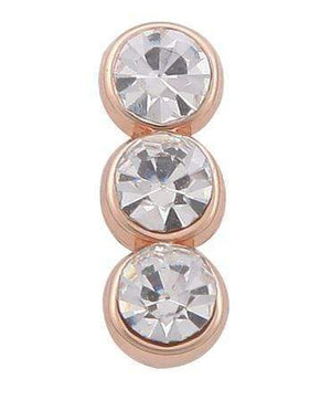 ClaudiaG Slider Collection Rose Gold 3 Stones Charm