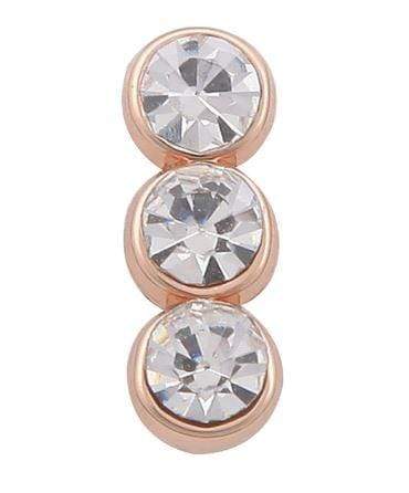 ClaudiaG Slider Collection Rose Gold 3 Stones Charm