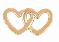 ClaudiaG Slider Collection Rose Gold Double Hearts Charm