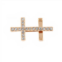 ClaudiaG Slider Collection Rose Gold Pavé Cross Charm