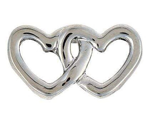 ClaudiaG Slider Collection Silver Double Hearts Charm