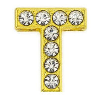 ClaudiaG Slider Collection T Pavé Letters -Gold Charms