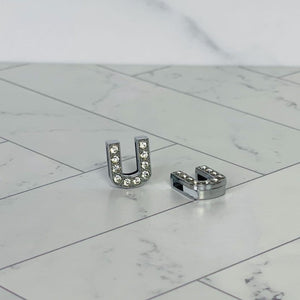 ClaudiaG Slider Collection U Pavé Letters -Silver Charms