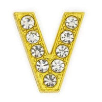 ClaudiaG Slider Collection V Pavé Letters -Gold Charms