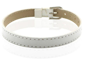 ClaudiaG Slider Collection White Genuine Leather Slider Bracelet