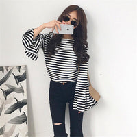 ClaudiaG B&W Bell Sleeve Top