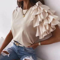 ClaudiaG Sweet Carnation Ruffle Top