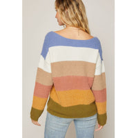 ClaudiaG Top Fuzzy Color Block Sweater