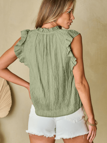 ClaudiaG Top Green / S Adelaide Tie Neck Top