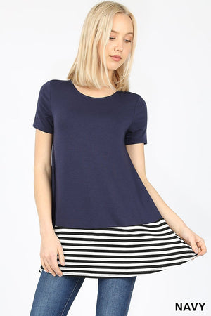 ClaudiaG Top Navy / S Stripe Block Top