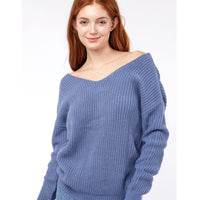 ClaudiaG Top S / French Blue Twisted Back Sweater