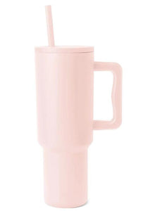 ClaudiaG Tumblers Blush Pink / One Size Monochromatic Stainless Steel Tumbler with Matching Straw