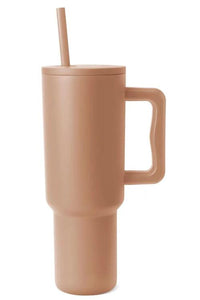 ClaudiaG Tumblers Camel / One Size Monochromatic Stainless Steel Tumbler with Matching Straw