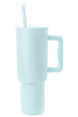 ClaudiaG Tumblers Mint Blue / One Size Monochromatic Stainless Steel Tumbler with Matching Straw