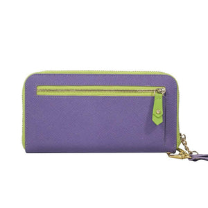 ClaudiaG Wallet Layla Leather Wallet- Lime Green/Plum