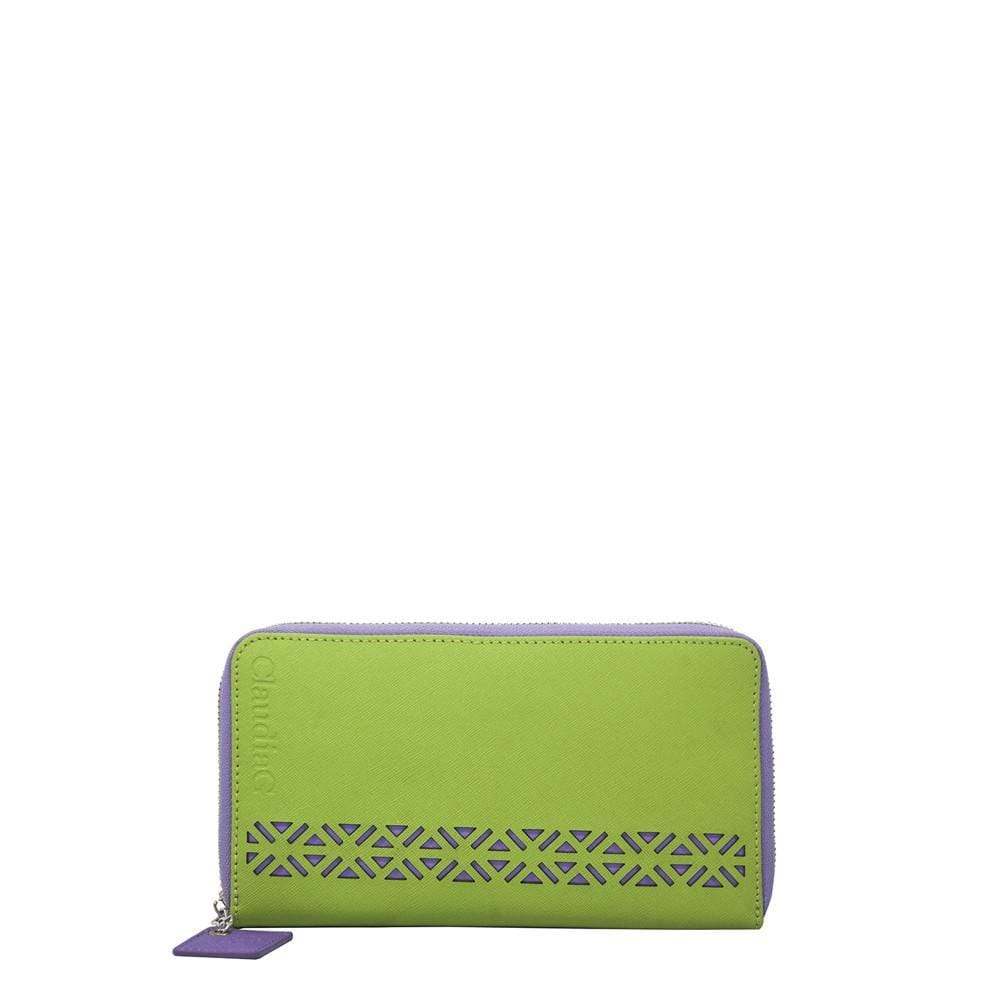 ClaudiaG Wallet Lotus Leather Wallet-Lime Green/Plum